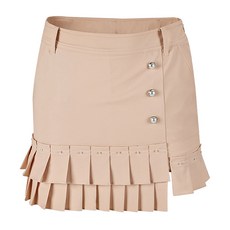 HALEY 女士A字珍珠鈕扣百褶裙 HU-WK1009