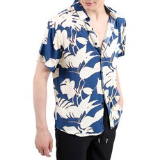 남성용 시원하고 부드러운 하와이안 꽃 반팔 셔츠 YXCC128