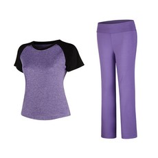 Naya Style 女性瑜珈服短袖上衣 + 直筒褲 2023