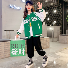 孩童經典印花棒球外套