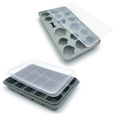 실리콘 얼음틀 15구 + 펭귄 17구 세트, 그레이, 1개