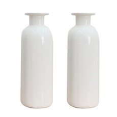 fresh garden 達部 圓形陶瓷亮光花瓶 2入, 白色