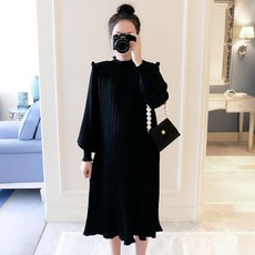 褶皺長版孕婦裝