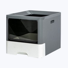 貓咪方形箱型廁所, 1個, 灰色