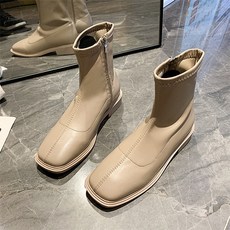 옆지퍼 스퀘어 미들 부츠 3cm YT_RH008