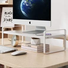 부스마켓 프라임 우든 모니터 받침대 대, 화이트