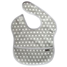 plie 防水副食品圍兜 2入, 1件, 10.灰底白星星