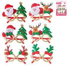 PARTYSHOW 聖誕造型眼鏡6件組, 1套, 混色