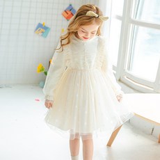 Noble Angel 女童抽皺蕾絲連身裙 No 5711