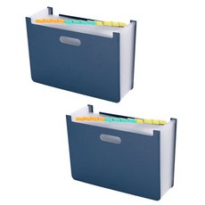 辦公室A4文件收納13格包包, 深藍色, 2個