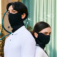 TECH SKIN Flex Fit 防紫外線立體長頸高爾夫面罩, 黑色, 1個
