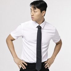 lxt 男士短袖防皺半修身涼感襯衫