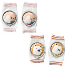 JOY MULTI 兒童造型網眼護膝, 兔子(粉色)+貓咪(橘色), 2組