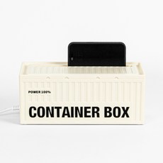 GOODIE FOODIE Dock貨櫃延長線收納盒 + 防滑墊 4入組, 香草奶油, 1套