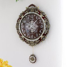 무소음 장미와인 주물 추벽시계 HSC-517J, 자주