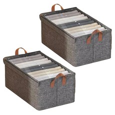 BangJiaShi 幫家適 帶蓋摺疊衣物收納盒 485g, 灰色, 47 x 29 x 18cm, 2個