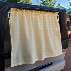 Uterus 汽車後座圖案印花遮陽窗簾 70*50cm, 黃色檢查, 1個