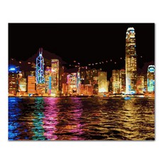 ADICO DIY 彩繪 某個城市的夜景 PH87 50 x 40 cm, 混合色