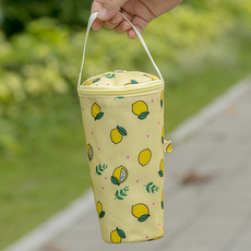 비단길 모루나 음료 텀블러가방 보냉백 파우치, 옐로우레몬, 1개