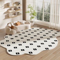 알럽홈 사각 플라워 패턴 불규칙 러그 L261-0061FR