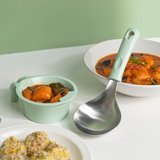 Bogen 304不鏽鋼迷你湯勺上菜匙組, 1套, 蜜瓜綠