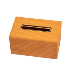 JCP 皮革極簡面紙盒, 橘色, 1個