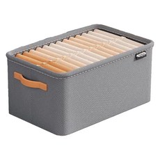 withWIN 부직포 접이식 리빙박스, 그레이, 중형(35 x 25 x 22 cm), 1개