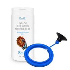 로라펫 슈퍼 프리미엄 구피 전용사료 130g 250ml + 원형피딩링, 1세트