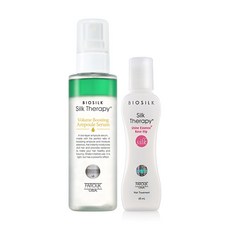 BIOSILK Silk Therapy 絲洛比 玫瑰果護髮素 65ml+豐盈護髮精華 125ml, 1套