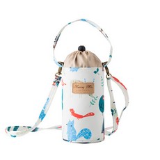 可愛繽紛防水圖案背帶水瓶袋, 05, 1個
