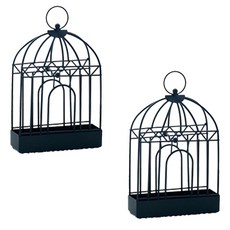 鐵製迷你鳥籠蚊香盒 YT RA1550 2入, 黑色