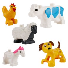 補充積木 動物農場 樂高相容積木 5款, 混色, 1個