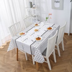 홈인테리어 PVC 방수 체크 테이블매트, 137 x 180 cm, 1개, 레터링화이트체크