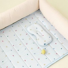Bamboo Bebe 兒童用 活力成長 四季涼感墊 雙面用, 水果藍