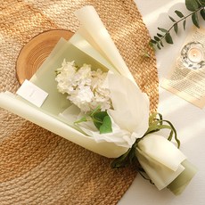 조화 메세지택 어느 봄날의 라일락꽃다발, 크림화이트 6, 1개