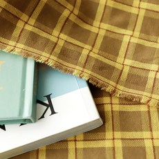 Cheonpam 寬幅 20支 De Rosa 紗染棉 提花布料, 1個, 1446 黃棕色