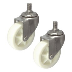 MASTER. S 不銹鋼腳輪 輕量型 DS 22系列 DS 2240 NYL-BT 10.1cm 不銹鋼尼龍 (白色) 螺栓-(BT), 2個