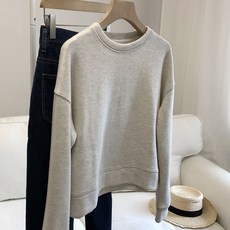 아이엠몽 여성용 리사나 라인 스티치 포인트 심플 데일리 맨투맨 티셔츠