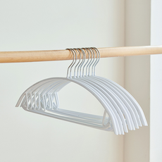 BOC 防肩角防滑半圓衣架, 白色, 10個