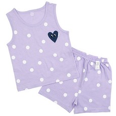 Maykids 童款純棉愛心圓點印花無袖短褲居家套裝