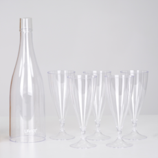 Life101 酒杯透明5p+酒瓶套組, 1套