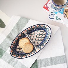 Ceramika Artystyczna 橢圓雙格盤, AT-857, 1個