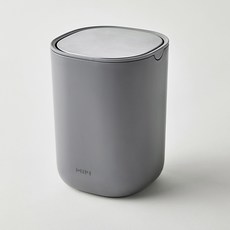 HANSSEM 霧面迷你搖蓋式垃圾桶 1.5L, 炭灰色