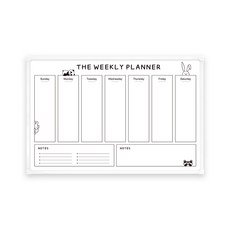 TLC 纖薄直式週計畫備忘錄白板, 白色框