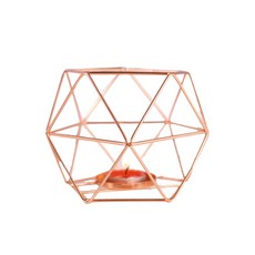 金屬六角居家裝飾燭台 RD_748, 玫瑰金