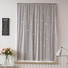 접착식 레이스 암막 커튼 스타