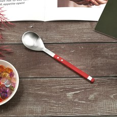 Bogen 韓國製方形Solen餐具甜點匙, 1個, 寶石紅