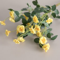 플라워트리 조화 식물 찔레장미 꽃다발 39cm, 1개, 옐로우