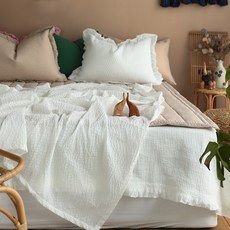 헬로우슬립 시원한 시어서커 홑이불, 화이트