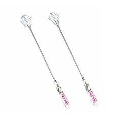 BSF 花朵印花長柄迷你打蛋器, 單色, 2個